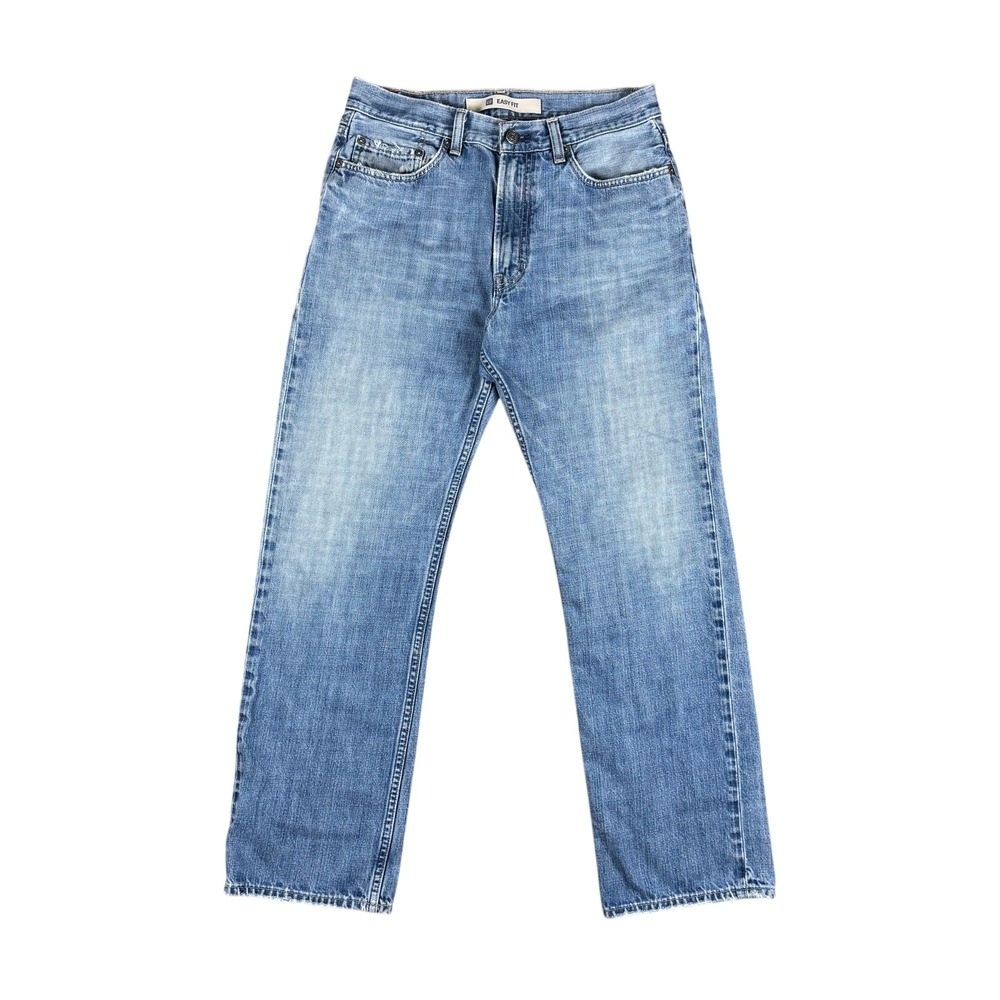 Gap Easy Fit Vintage Men's Jeans 31x29.75 Light Wash Distressed Hem‎ USA Made